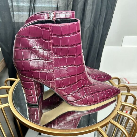 Marc Fisher Unno Croc Pointed Toe Bootie - Picture 1 of 5